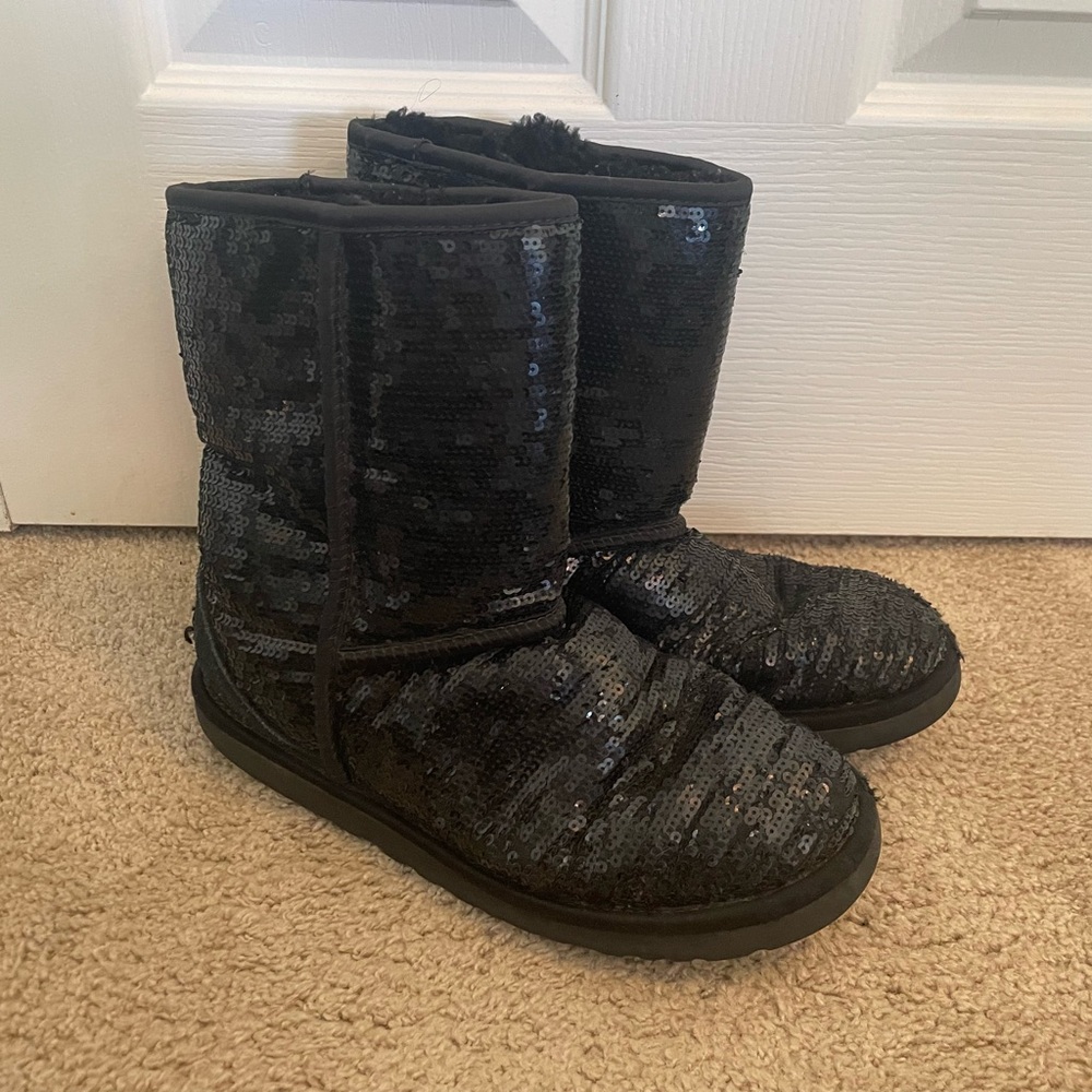 Black Sequin Uggs - image 5